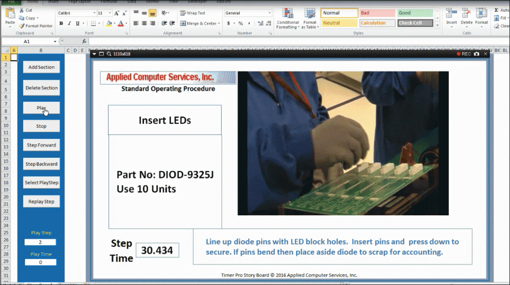 Storyboard Operator Training, Deploy in Excel, Simple Controls